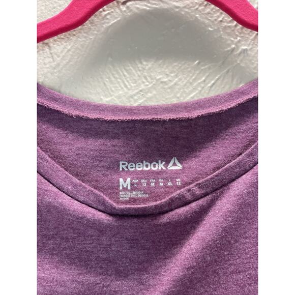 Reebok Long Sleeve Cut-Out Cold Shoulder Top Size Medium Plum Round Neck - Picture 2 of 3